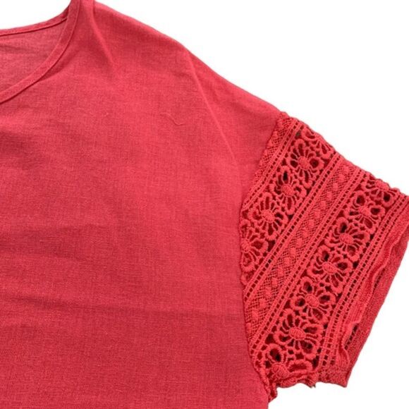 Sigrid Olsen Orange Linen Lace Dress NWT Small - Picture 7 of 7